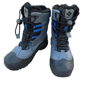 Columbia Kids' Bugaboot Celsius Snow Boots - blue/gray/black - US size 5